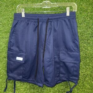 Mens Navy Blue Cargo Shorts MANFINITY Drawstring‎ Waist Casual Summer